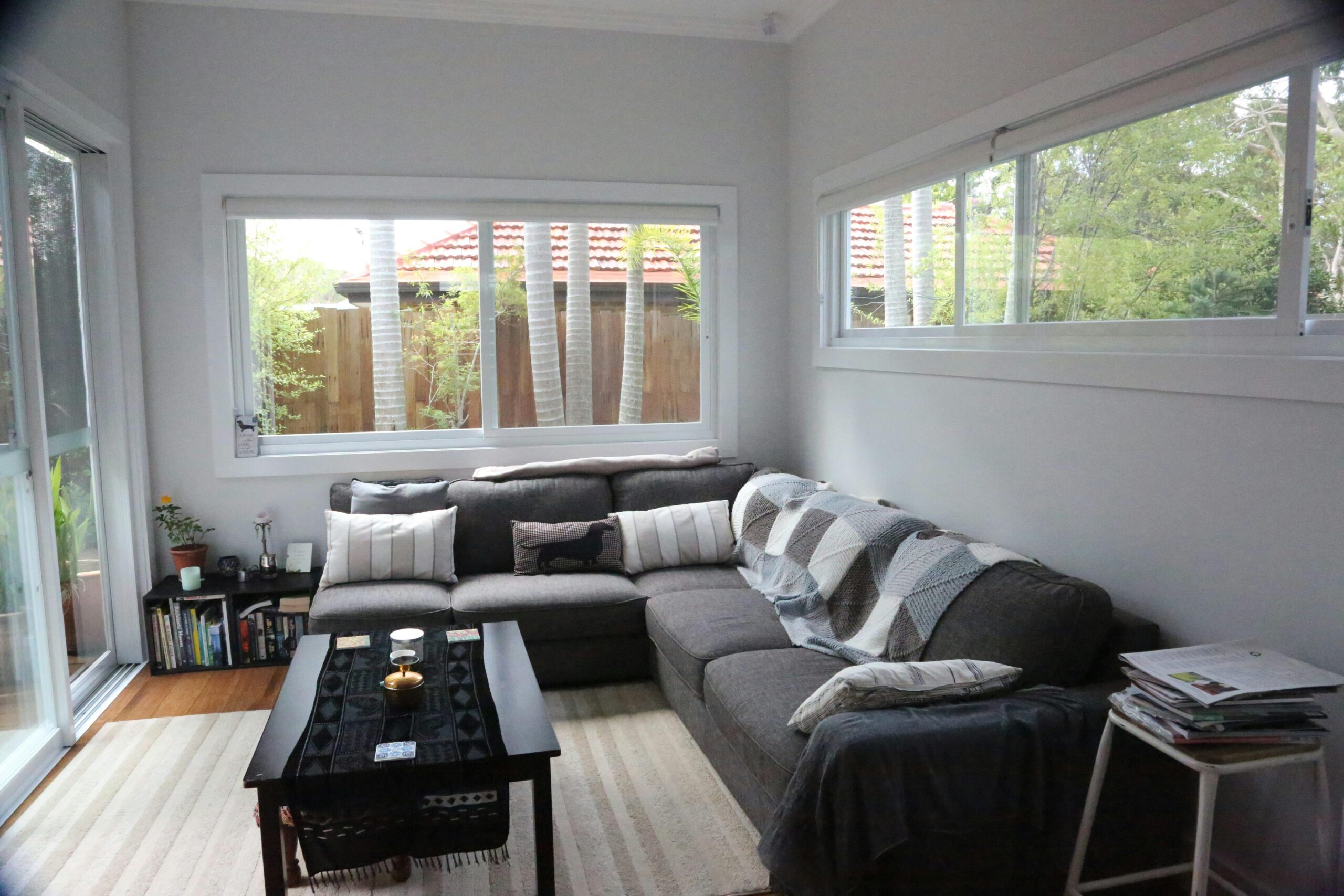 Sunroom addition before and after Des Moines Iowa